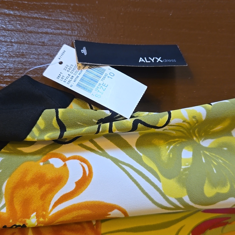 Alyx-Multi colored sheath printed sleeveless dress with blk border Sz 10 NWT. - Picture 2 of 10